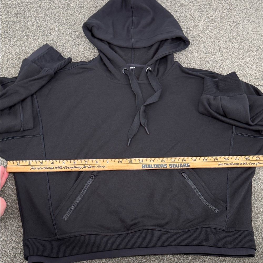 Athleta Hoodie Wm Small **(READ) Recover Black Pullover Cropped Zipper Pockets - Picture 10 of 10